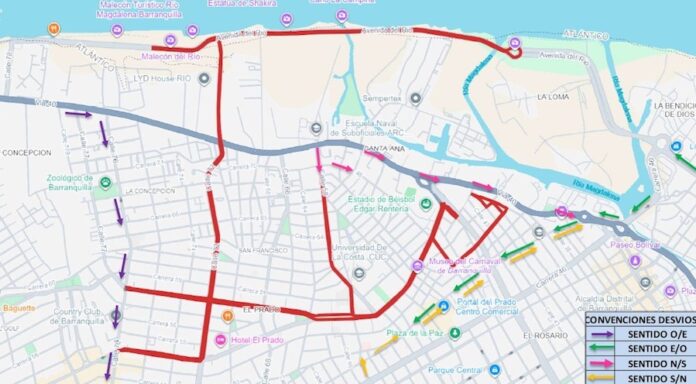¡Pilas, conductores! Estos son los cierres viales y desvíos en Barranquilla por ‘Corre Mi Tierra’